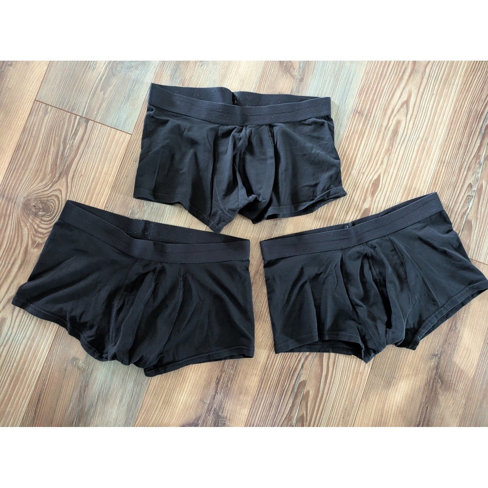 Pact 3 Pack Solid Black Organic Cotton Boxer Briefs Underwear